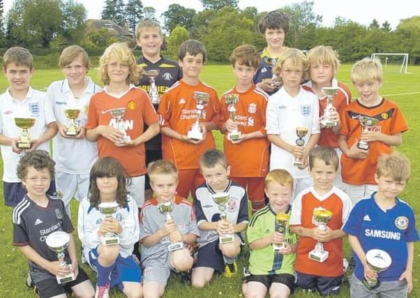 End-of-season trophy winners at Leasingham Junior Football Club.
