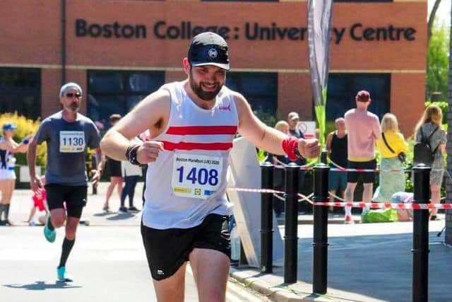 Curt at the finish line.