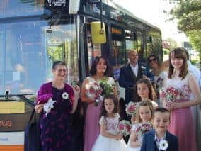 Stagecoach East Midlands provided a busy for newly-wed North Hykeham couple Rosie and Foz.