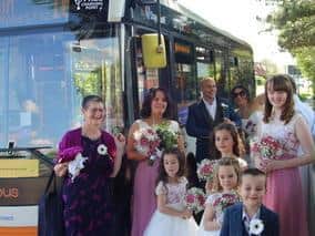 Stagecoach East Midlands provided a busy for newly-wed North Hykeham couple Rosie and Foz.