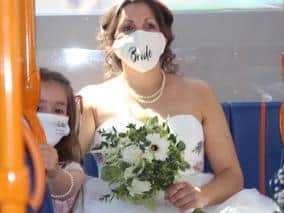 Stagecoach East Midlands provided a busy for newly-wed North Hykeham couple Rosie and Foz.