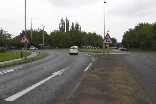 The A16/Marsh Lane roundabout.
