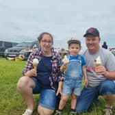 The Kerso family from Skegness enjoying an icecream at Burgh le Marsh car boot sale.