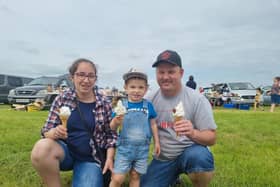 The Kerso family from Skegness enjoying an icecream at Burgh le Marsh car boot sale.