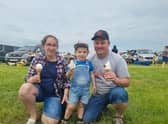 The Kerso family from Skegness enjoying an icecream at Burgh le Marsh car boot sale.