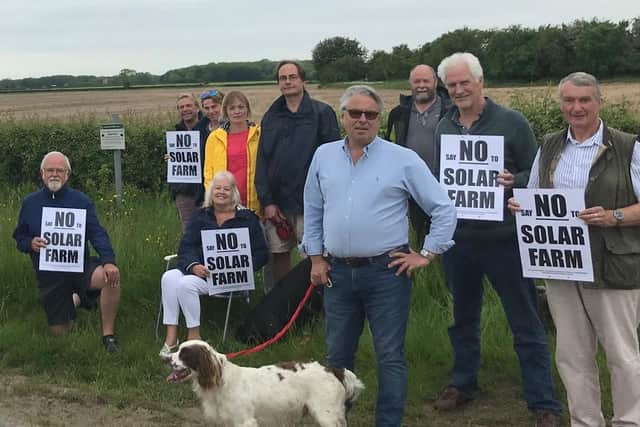 Residents of Pickworth, Newton and Walcot protesting a proposed solar farm. Pictured at the North Kesteven site looking north towards Newton.
