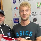Manager Gary Edgley with Patrik Kacirek.