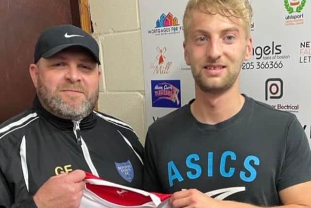 Manager Gary Edgley with Patrik Kacirek.
