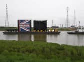 Boston Barrier's new set of defence gates arrive from Holland. EMN-210706-111633005