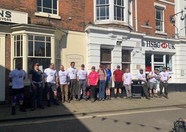 The group of walkers in the Cornmarket ahead of the challenge on May 30/31