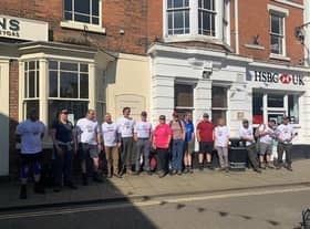 The group of walkers in the Cornmarket ahead of the challenge on May 30/31