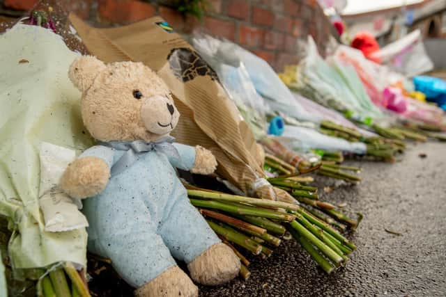 Outside the crime scene in High Holme Road, Louth, on June 7. (Photo: John Aron).