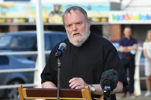 Reverend Richard Holden spoke at the vigil on Monday evening (June 7). Photo: David Dawson.
