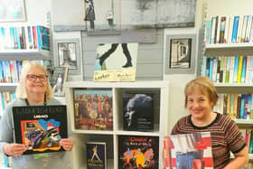 Lindsey Lodge Bookshop volunteers Vivienne (left) and Mercedes (left) are pictured getting ready for Record Store Day