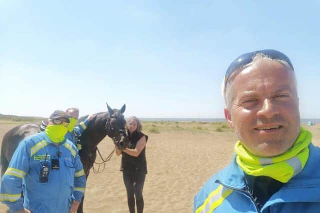 The coastguard was alerted after a horse was spotted running free on the beach without a rider.