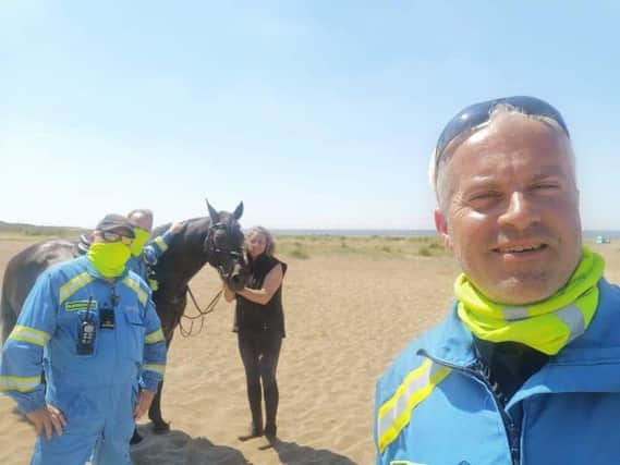 The coastguard was alerted after a horse was spotted running free on the beach without a rider.