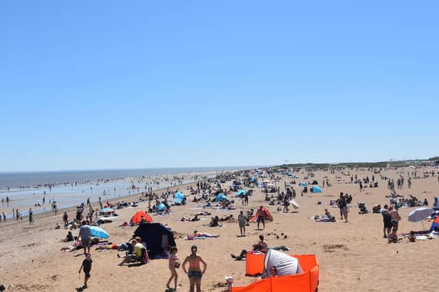 A crowded Skegness beach at the weekend. Photo: Barry Robinson.