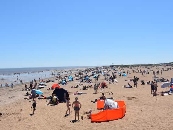 A crowded Skegness beach at the weekend. Photo: Barry Robinson.