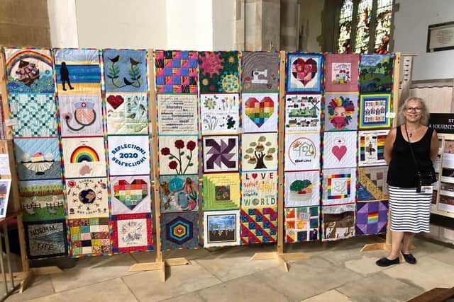 The rainbow quilt is currently on display at St James’ Church, Louth, until June 21.