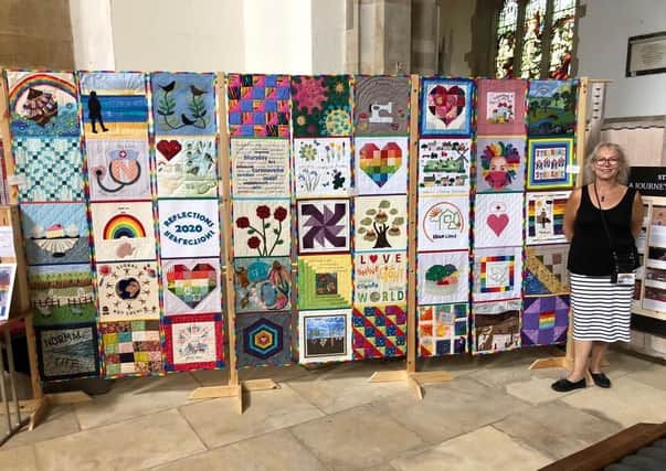 The rainbow quilt is currently on display at St James’ Church, Louth, until June 21.