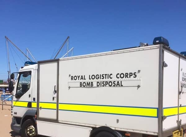 The Royal Logistics Corps Bomb Disposal team was called to Skegness beach.