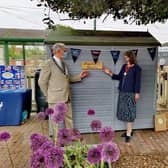 Mayor of Sleaford Coun Robert Oates and Mayoress Ann Oates officially open Poachers Patch community allotment at Sleaford railway station. Photo: Ian Dinmore EMN-210621-145114001