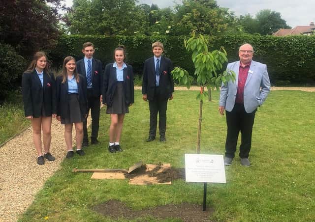 A scene from the tree planting in Ruskington's Memorial Garden.