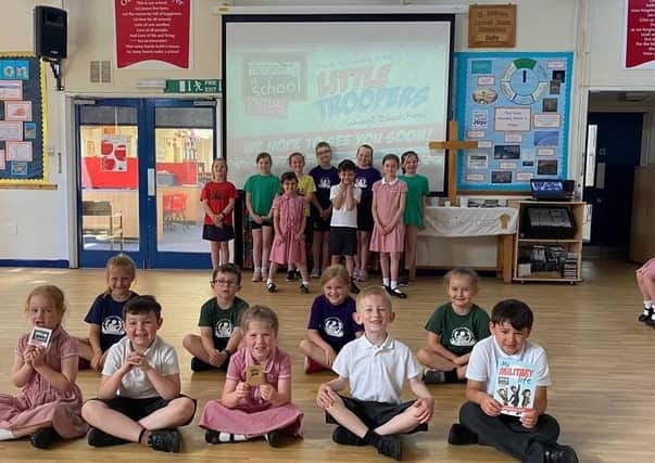 Children at St Andrew's School, Leasingham join in the Little Troopers virtual workshop. EMN-210618-212639001
