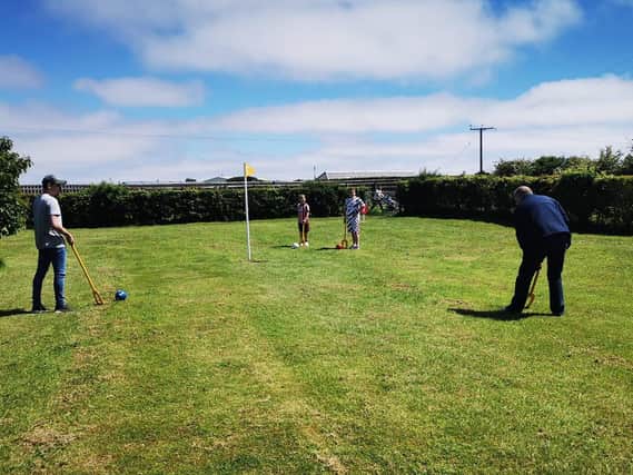 Challenge your dad to Pitchfork and Putt at Hardy's Animal Farm in Skegness.