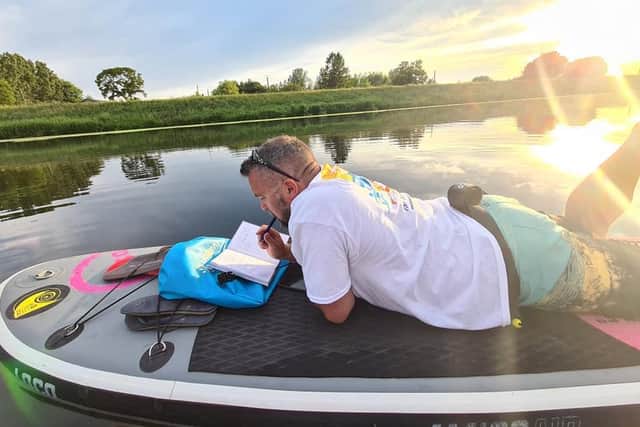 Phil making notes for the challenge.