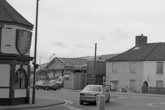 The construction of the current Aldi store in 2000.