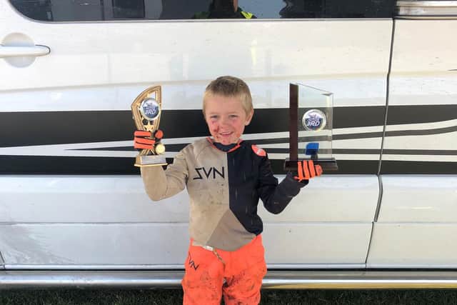Jenson with one of his many trophies