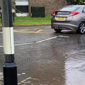 Lincoln Road in Skegness already flooding due to heavy rain. Photo: Barry Robinson.