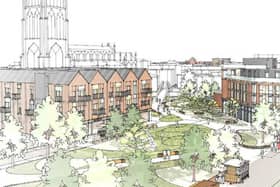 Artists' impression of how the new greener town centre would look