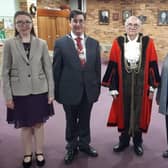 From left: The deputy mayoress, deputy mayor, new mayor, and his mayoress