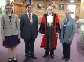 From left: The deputy mayoress, deputy mayor, new mayor, and his mayoress