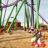 Love is in the air at the beach on Fantasy Island in Skegness.