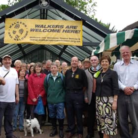 Mike Eckersley, left,being congratulated by Lincolnshire Ramblers honorary secretary Stuart Parker back in 2011 as Market Rasen became a Walkers Are Welcome town. EMN-210622-104335001