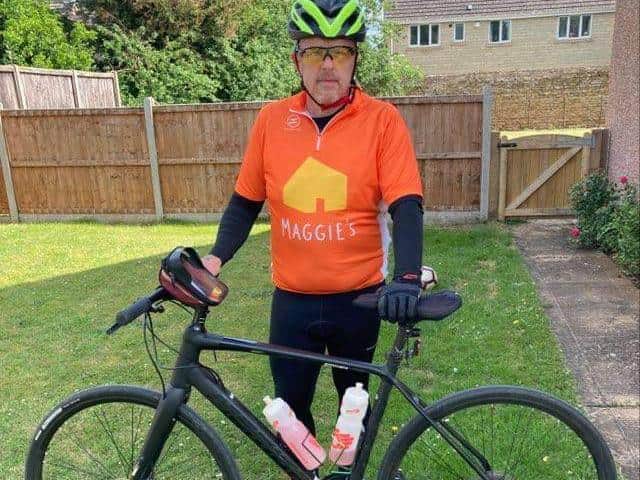 Duncan Shieldsfrom Caythorpe, completed his 250 miles for Maggies yesterday.