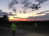 Anglian Water using drones to spot nesting birds on the Ancaster water pipeline route. EMN-210623-103521001