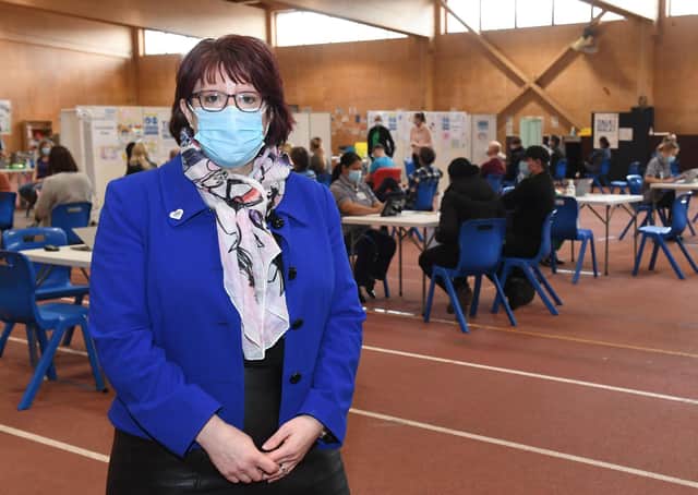 Rebecca Neno - deputy chief nurse, Lincolnshire CCG - at the Mass Vaccination Centre at the PRSA, Boston. EMN-210326-164043005