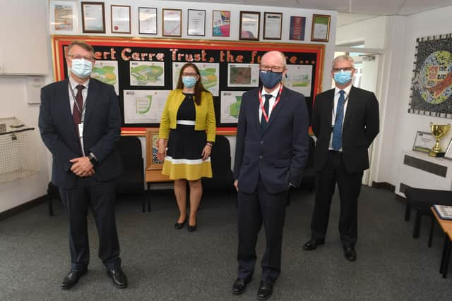 L-R Nick Law, Caroline Johnson MP, Nick Gibb, Andrew Hutton. EMN-210624-145413001