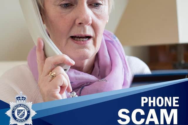 Lincolnshire Police's new warning of phone scam.