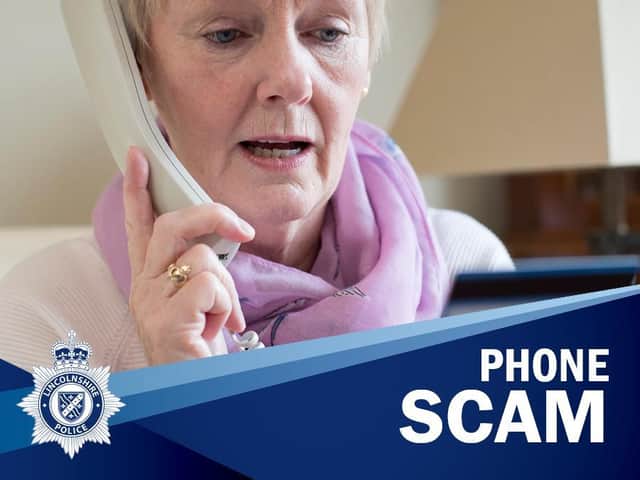 Lincolnshire Police's new warning of phone scam.