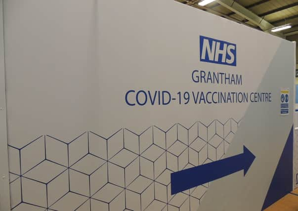 The local coronavirus vaccination centre at Grantham Meres Leisure Centre. EMN-210624-183432001