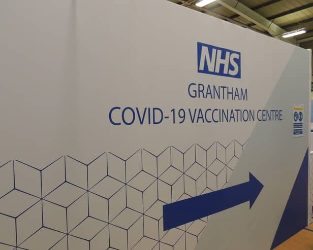 The local coronavirus vaccination centre at Grantham Meres Leisure Centre. EMN-210624-183432001