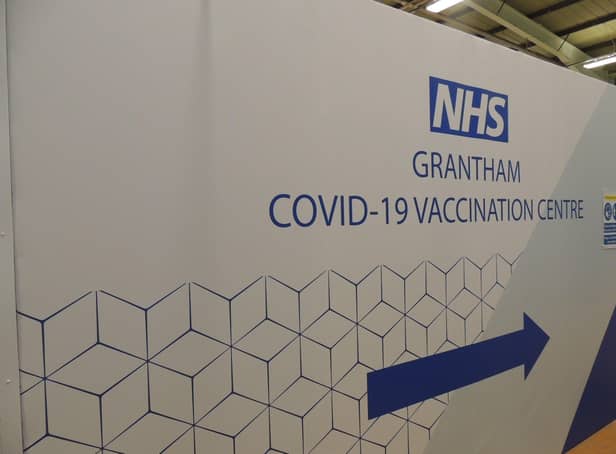 The local coronavirus vaccination centre at Grantham Meres Leisure Centre. EMN-210624-183432001