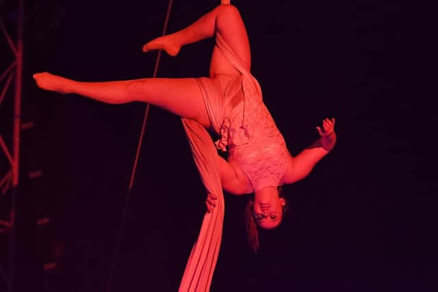 Breathtaking act at the Wonder Circus in Skegness.