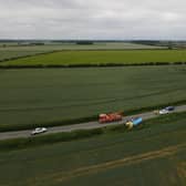 Surrounded by fields. The B1188 had to be closed for an hour or two yesterday afternoon (Thursday) to right an HGV tanker that had run off the road that morning. Photo: John Siddle EMN-210625-110136001