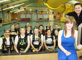 Splash course ... Pictured are Annabel Charlton and Sophia von Werne with some of the divers.